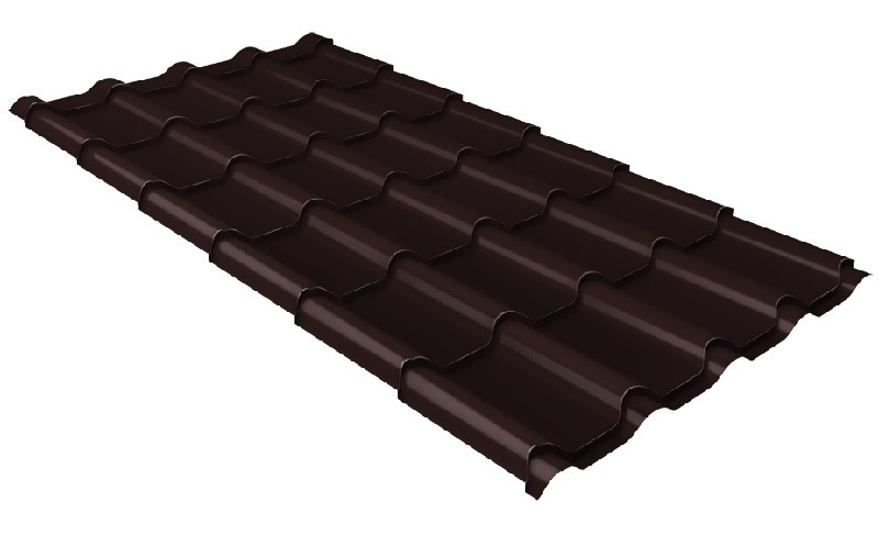 Металлочерепица Grand Line камея 0,5 Satin Мatt RAL 8017 шоколад