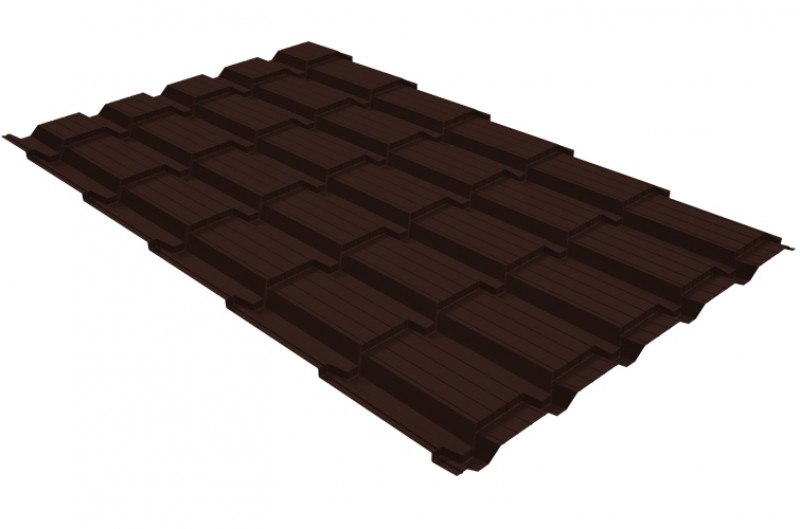 Металлочерепица Grand Line квадро профи 0,5 Satin RAL 8017 шоколад