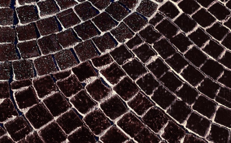 Клинкерная тротуарная мозаика Muhr №05, Eisenschmelz Schwarzbraun, 61*59*65 мм