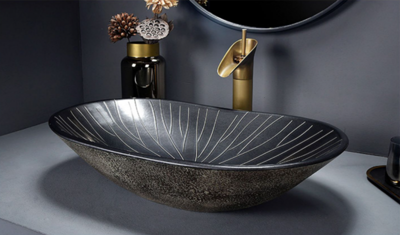 Накладная дизайнерская керамическая раковина для ванной - Оникс Вайт