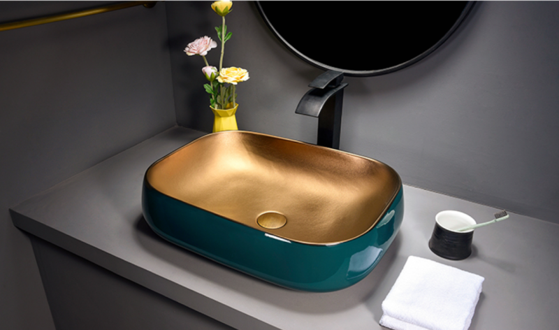 Накладная дизайнерская керамическая раковина для ванной - Лотос